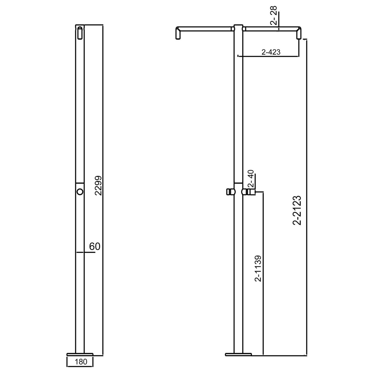 DOCCIA-INOX-BICEFALO
