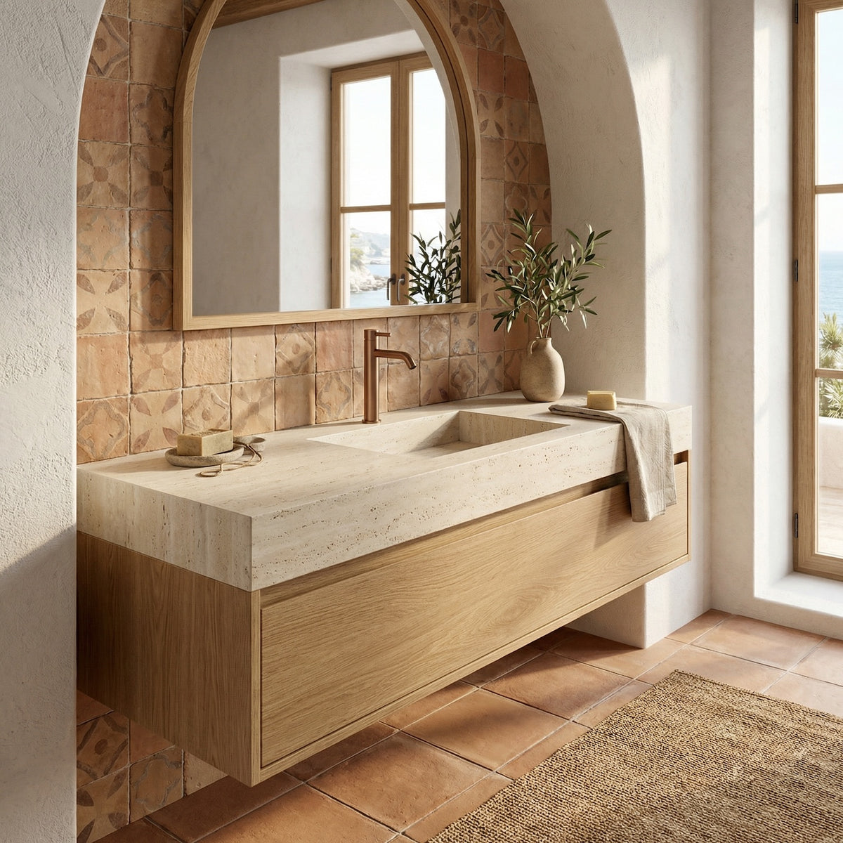 RUBINETTO-LAVABO-LEVANTE-ALTO-ORO-ROSA