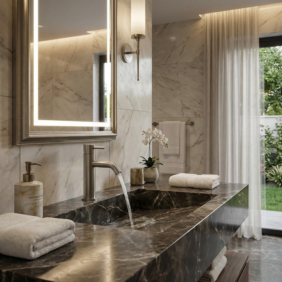 RUBINETTO-LAVABO-LEVANTE-BASSO-CANNA-FUCILE