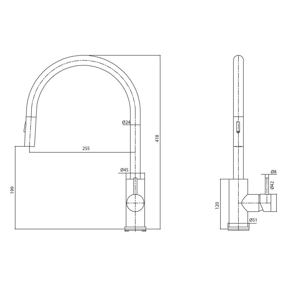 RUBINETTO-LAVELLO-LEVANTE-ESTRAIBILE-INOX